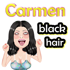 Carmen - black hair -Big sticker