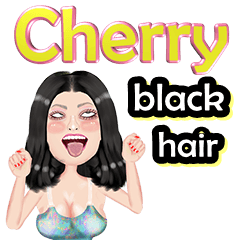 Cherry - black hair - Big sticker