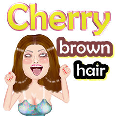 Cherry - brown hair - Big sticker