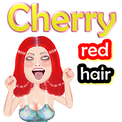 Cherry - red hair - Big sticker