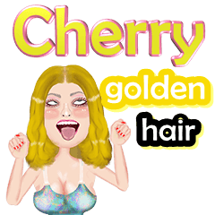 Cherry - golden hair - Big sticker