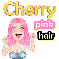 Cherry - pink hair - Big sticker