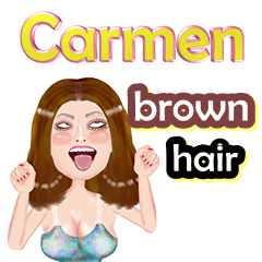 Carmen - brown hair -Big sticker