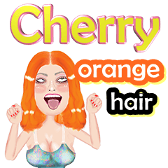 Cherry - orange hair - Big sticker