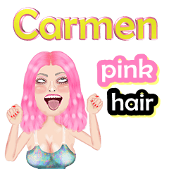 Carmen - pink hair -Big sticker