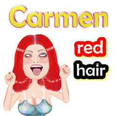 Carmen - red hair -Big sticker
