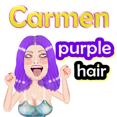 Carmen - purple hair -Big sticker