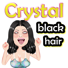 Crystal - black hair - Big sticker