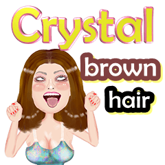 Crystal - brown hair - Big sticker