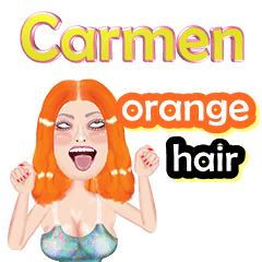 Carmen - orange hair -Big sticker