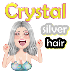 Crystal - silver hair - Big sticker