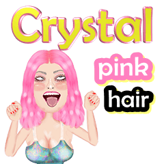 Crystal - pink hair - Big sticker