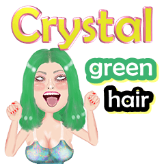 Crystal - green hair - Big sticker