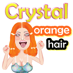 Crystal - orange hair - Big sticker