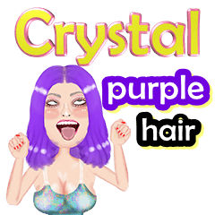 Crystal - purple hair - Big sticker