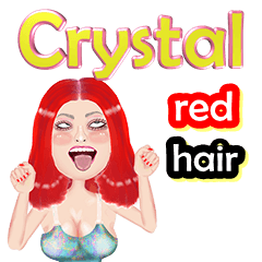 Crystal - red hair - Big sticker