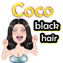 Coco - black hair - Big sticker