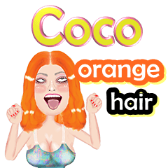 Coco - orange hair - Big sticker