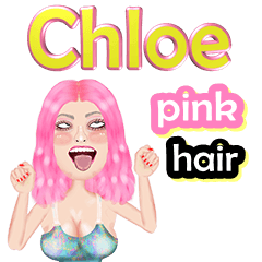 Chloe - pink hair - Big sticker