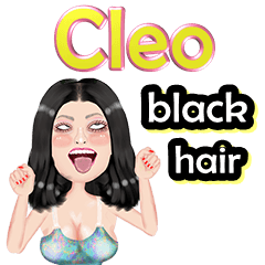 Cleo -balck hair - Big sticker