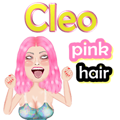 Cleo - pink hair - Big sticker