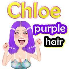 Chloe - purple hair - Big sticker