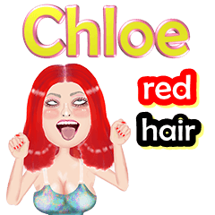 Chloe - red hair - Big sticker