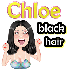 Chloe - black hair - Big sticker