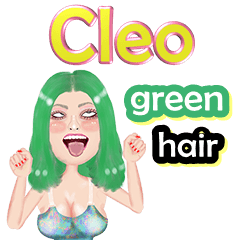 Cleo - green hair - Big sticker