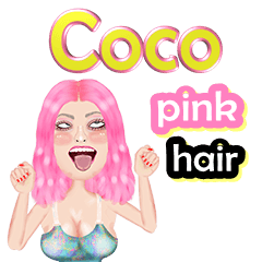 Coco - pink hair - Big sticker