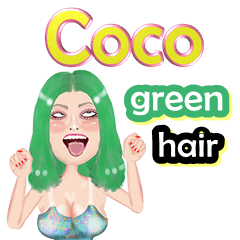 Coco - green hair - Big sticker