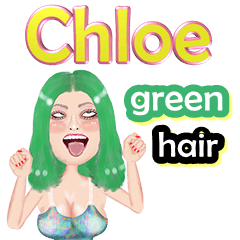 Chloe - green hair - Big sticker