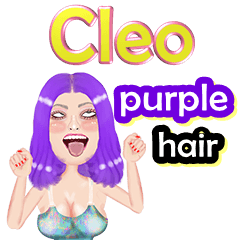 Cleo - purple hair - Big sticker