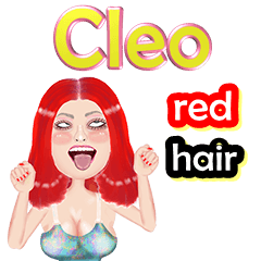 Cleo - red hair - Big sticker