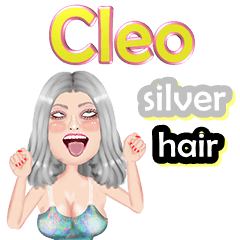 Cleo - silver hair - Big sticker