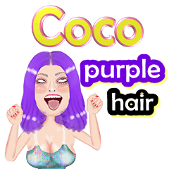 Coco - purple hair - Big sticker