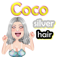 Coco - silver hair - Big sticker