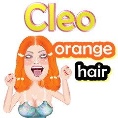 Cleo - orange hair - Big sticker