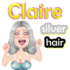 Claire - silver hair - Big sticker