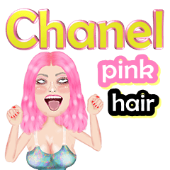 Chanel - pink hair - Big sticker