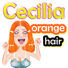 Cecilia - orange hair - Big sticker