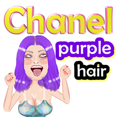 Chanel - purple hair - Big sticker