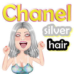 Chanel - silver hair - Big sticker