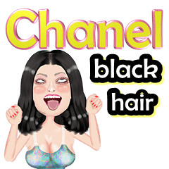 Chanel - black hair - Big sticker