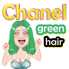 Chanel - green hair - Big sticker