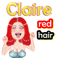 Claire - red hair - Big sticker