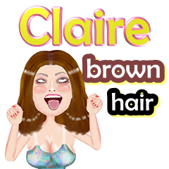 Claire - brown hair - Big sticker