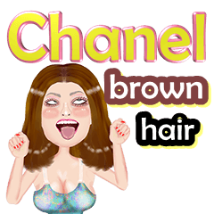 Chanel - brown hair - Big sticker