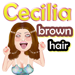 Cecilia - brown hair - Big sticker