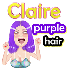 Claire - purple hair - Big sticker